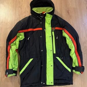 Versace Black and Neon Green Ski Jacket